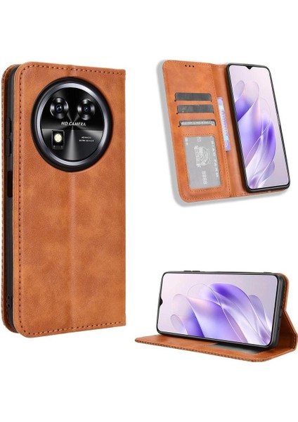 Oukitel C37 Manyetik Kapatma Cüzdan Pu Deri Için Kılıf (Yurt Dışından)