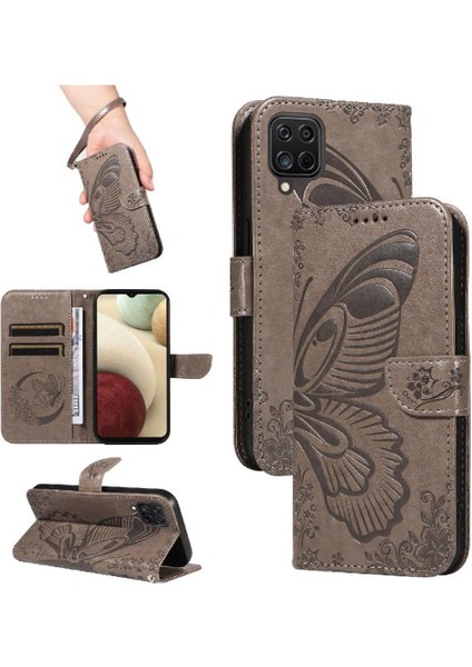 Samsung Galaxy A22 4g Için Flip Case Yüksek Kalite Deri Kabartmalı El (Yurt Dışından)