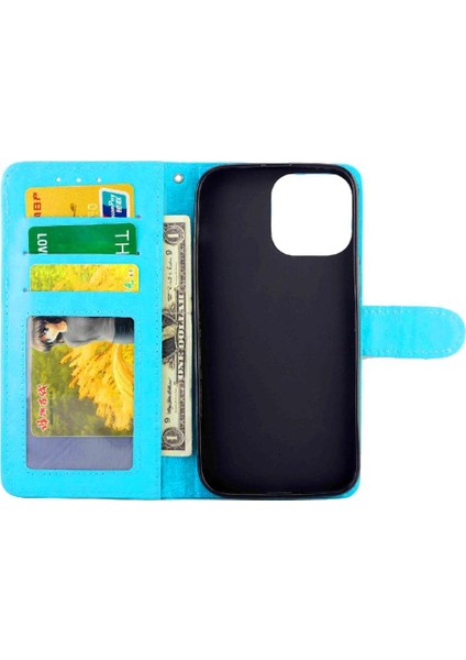 IPhone 13 Için Flip Case Pro Max Kart Tutucu Pu Deri Darbeye Kapatma (Yurt Dışından)