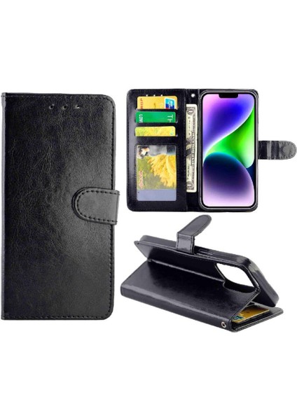 IPhone 14 Için Flip Case Artı Darbeye Dayanıklı Kart Tutucu Kickstand Manyetik Pu (Yurt Dışından)