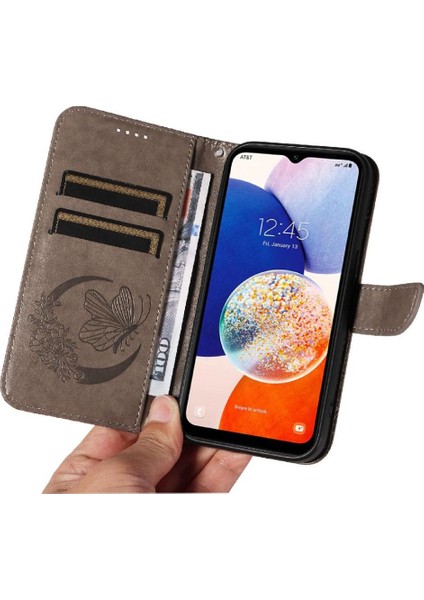 Samsung Galaxy A35 5g Için Flip Case Kredi Kartı Yuvası ile Kabartmalı Yüksek (Yurt Dışından)