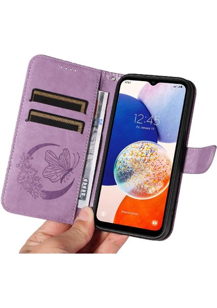 Samsung Galaxy A35 5g Için Flip Case Kredi Kartı Yuvası ile Kabartmalı Yüksek (Yurt Dışından)