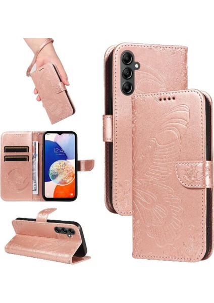 Samsung Galaxy A35 5g Için Flip Case Kredi Kartı Yuvası ile Kabartmalı Yüksek (Yurt Dışından)