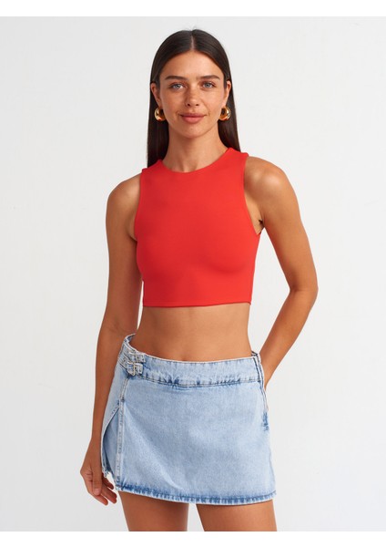 20902 Poliamid Crop Top-K.kırmızı