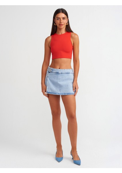 20902 Poliamid Crop Top-K.kırmızı modelleri