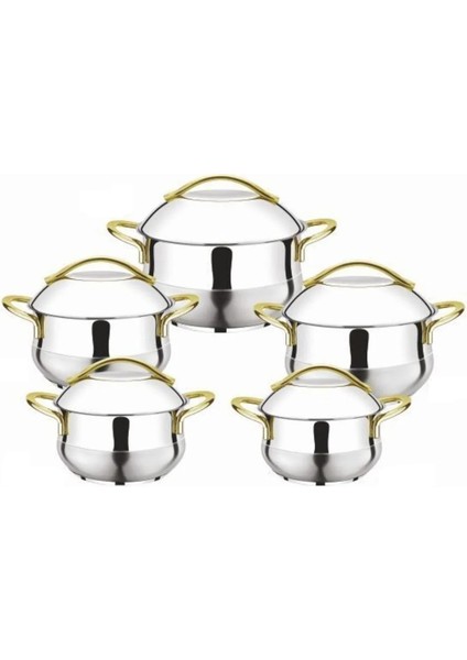 Inter Gold 10 Parça Çelik Tencere Çeyiz Set