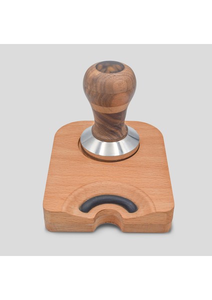 Craftworkce Ahşap Espresso Tamping Matı, Ceviz ve Gürgen