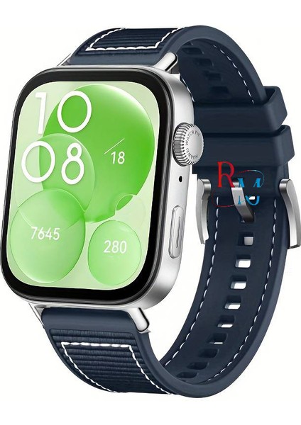 Huawei Watch Fit 3 ile Uyumlu Dikiş Desenli Jazzy Spor Kordon
