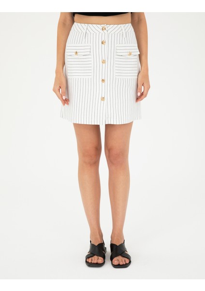 Kadın Ekru A Kesim Dokuma Etek 50284023-VR019 fiyatları
