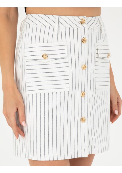 Kadın Ekru A Kesim Dokuma Etek 50284023-VR019 indirimleri