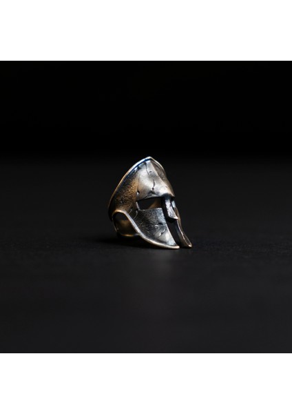 925 Ayar Gümüş 300 Spartan Kask Erkek Yüzük