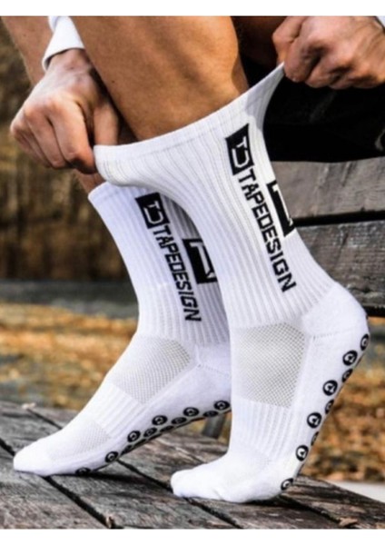 Tekno Trust Tekli Ithal Beyaz Tapedesing Anti Slip Socks