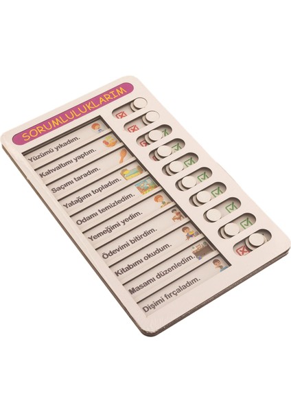 Sorumluluklarım Görev Panosu Eğitici Ahşap Oyuncak fırsatları