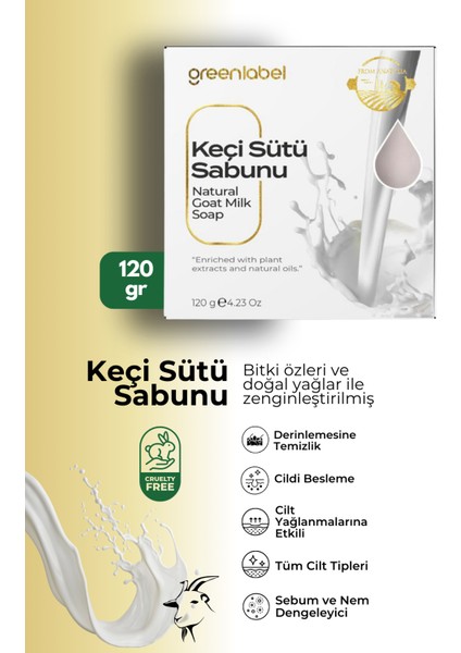 Keçi Sütü Sabunu Natural Nem Dengeleyici 120gr.