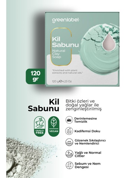 Kil Sabunu Natural Gözenek Sıkılaştırıcı Ve Nemlendirici 120gr.