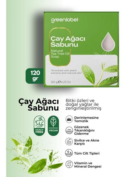 Çay Ağacı Sabunu Natural Sivilce ve Akne Karşıtı 120 Gr.