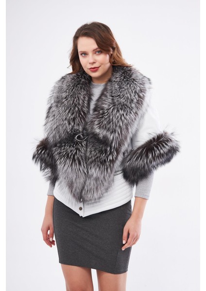 DKA1717 Deri Kadın Beyaz Kaban/mont indirimleri