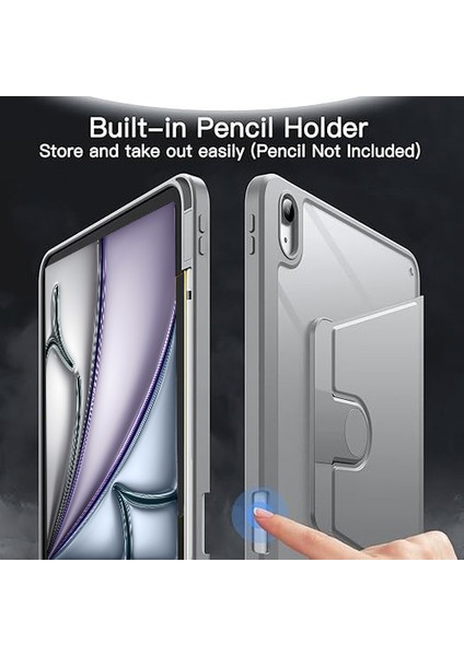 Apple iPad Air 11 Inç 6. Nesil (2024) Yatay ve Dikey Dönebilen Standlı Kalem Şarjına Uygun Darbe Dayanıklı Thermix Kılıf A2902 A2903 fiyatları