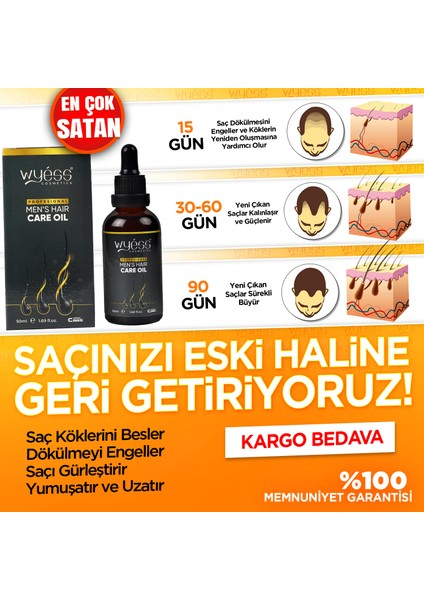 Wyess Erkekler Özel Saç Bakım Yağı Yeni Saç Teli Çıkaran E Vitaminli 30 Yağ 50 ml