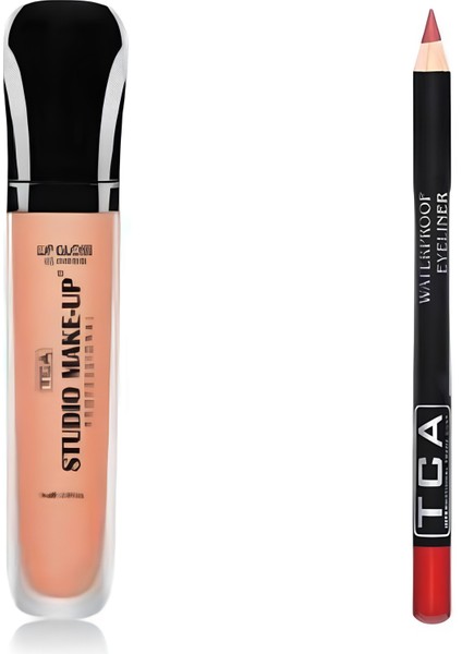 Fırçalı Ruj ve Dudak Kalemi Seti Lip Liner - Lip Gloss