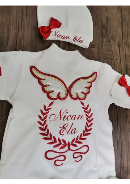Isme Özel Nakışlı Bebek Tulumu Isimli Tulum Seti