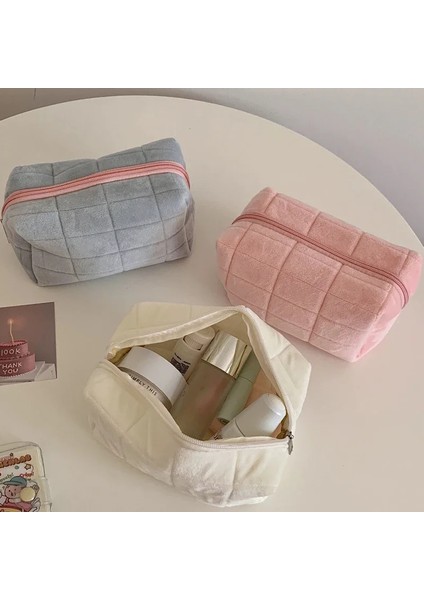 Büyük Kozmetik Çantası Tatlı Peluş Fermuarlı Saklama Çantası Çanta Çok Fonksiyonlu (Yurt Dışından) fiyatları