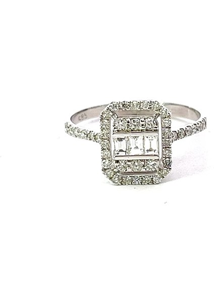 0,5 Ct 2,0 gr Baget Pırlanta Yüzük
