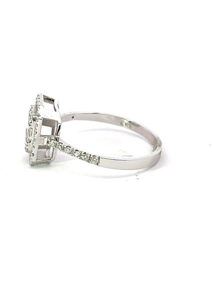 0,5 Ct 2,0 gr Baget Pırlanta Yüzük