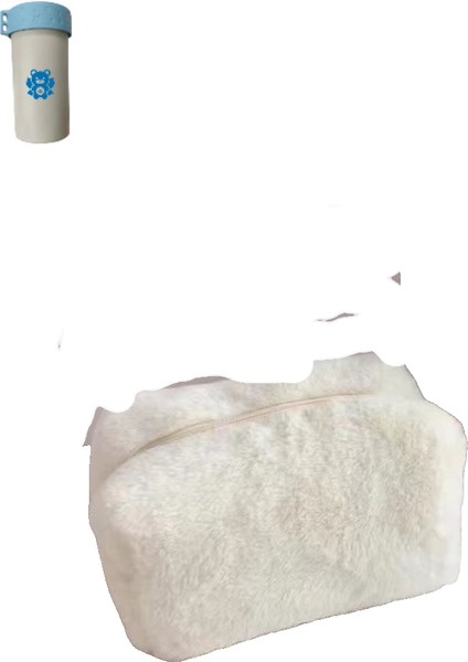 Kadın Kürk Kozmetik Çantası Yumuşak Seyahat Kozmetik Çantası Saklama Kutusu (Yurt Dışından)