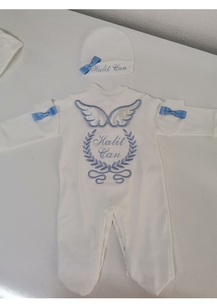 Isme Özel Nakışlı Bebek Tulumu Isimli Tulum Seti