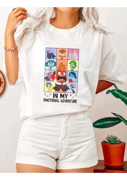 Ters Yüz Inside Out Adventure Beyaz T-Shirt