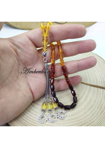 Damla Kehribar 33’lük Gümüş Püsküllü Tesbih – Elmas Kapsül Kesim – Süzme Renk – 6-7,70 mm fiyatları