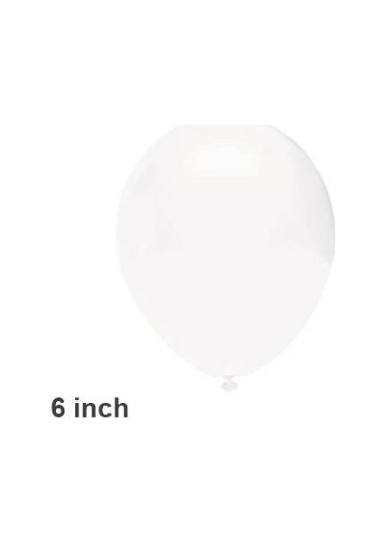 6 Inch Mini Beyaz Balon 20 Adet