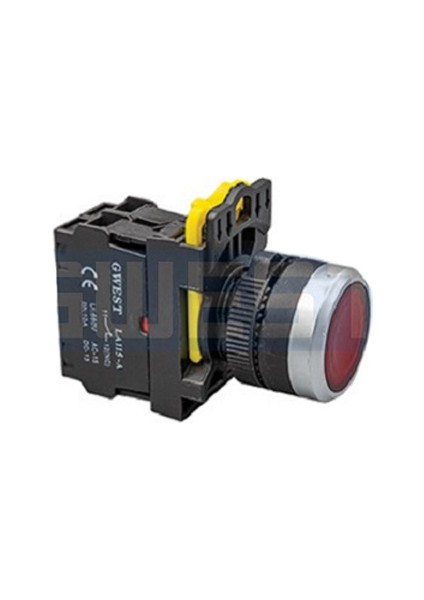 A5-01D-24 Işıklı Yaylı Buton Kırmızı 1no 22 mm 24V Ac/dc