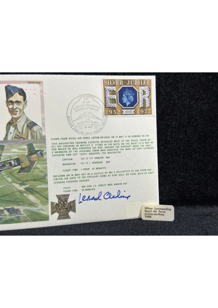 1977 Ingiltere Kraliyet Hava Kuvvetleri Raf Gc Leonard Cheshire Vc Cover Sgd Leonard Cheshire Vc Royal Air Force Fdc Ilk Gün Zarfı Islak Imzalı Limited fiyatları