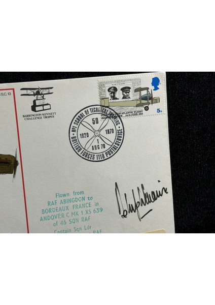 1970 Ingiltere Kraliyet Hava Kuvvetleri Royal Air Force Raf 50. Ann. No.1 School Of Technical Training Fdc Ilk Gün Zarfı Islak Imzalı