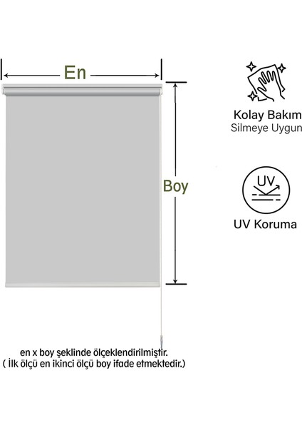 Gri Güneşlik Stor Perde Etek Dilimli