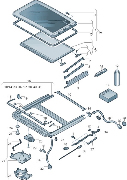 İdeal Otomotiv Volkswagen Vw Touareg 1 (7l) 2002-2010 5M0877481A 4B0877165, 8D5877151A Için Sunroof Kızak Tamir Seti