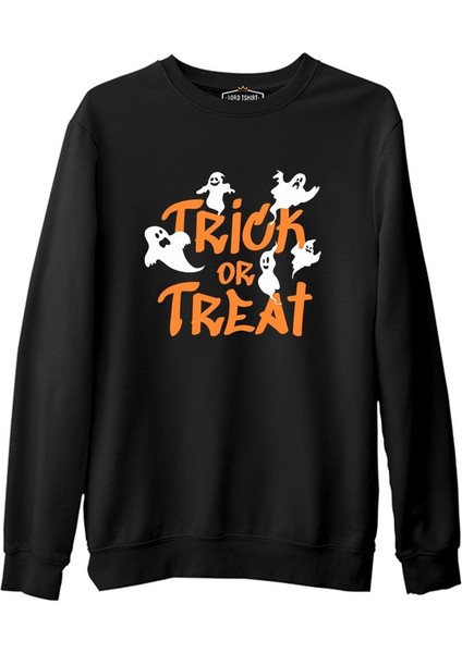 Cadılar Bayramı - Şaka Mı Şeker Mi Siyah Erkek Kalın Sweatshirt