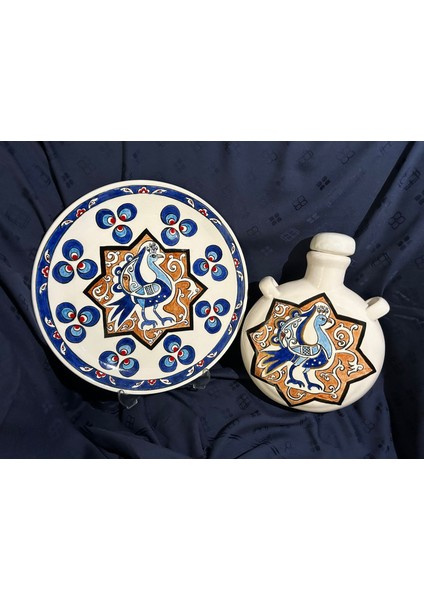 Selçuklu Desenli Çini Tabak ve Matara