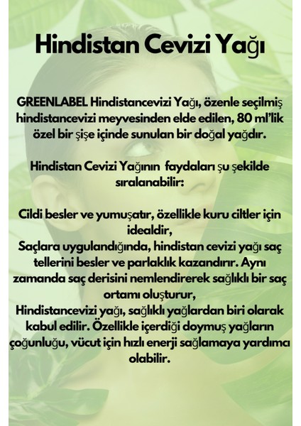 Green Label Hindistan Cevizi Yağı 80 gr