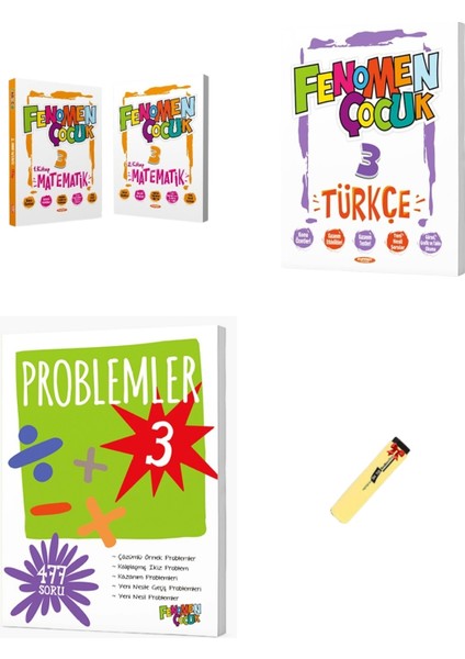 Fenomen Yayıncılık Matematik - Türkçe ve Problemler 3’lü Set