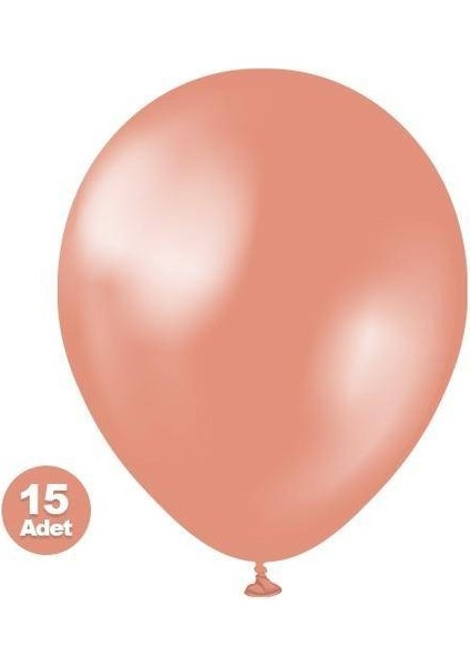 Koyu Rose Gold Balon Metalik 15 Adet