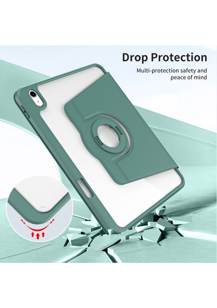 Apple iPad Air 11 Inç 6. Nesil (2024) Yatay ve Dikey Dönebilen Standlı Kalem Şarjına Uygun Darbe Dayanıklı Thermix Kılıf A2902 A2903 modelleri