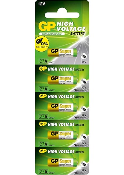 Gp Pil 27A 12V Alkalin 5'li Paket