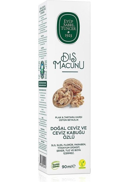 Doğal Ceviz ve Ceviz Kabuğu Özlü Diş Macunu 90 ml 6 Adet modelleri