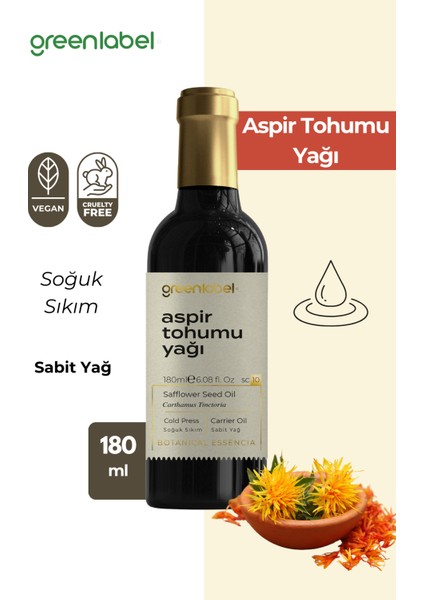 Green Label Aspir Tohumu Yağı Soğuk Sıkım %100 Doğal Ve Saf 180ml