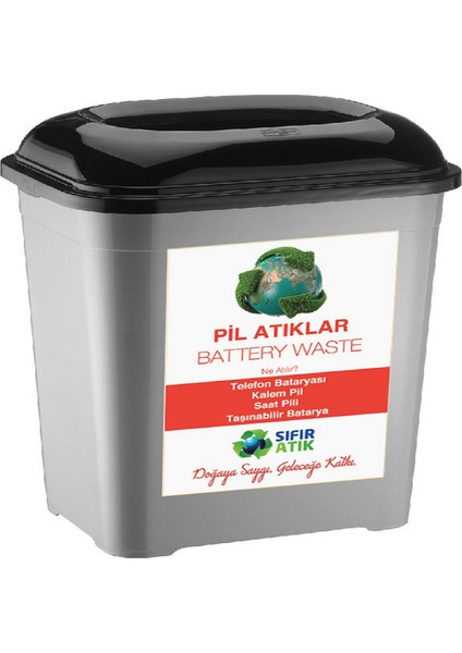 Pil Atık Kutusu Sıfır Atık Kutusu Geri Dönüşüm Kutusu Plastik 50 Lt Sıfır Atık Toplama Kutusu büyük boy