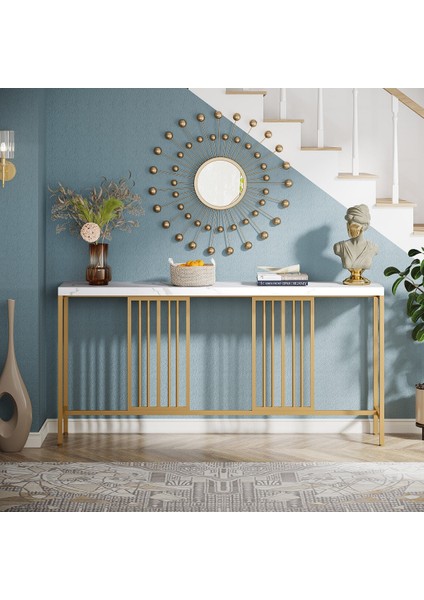 Tolia Home Modern Gold Renk Metal Iskeletli  Dresuar ve Konsol