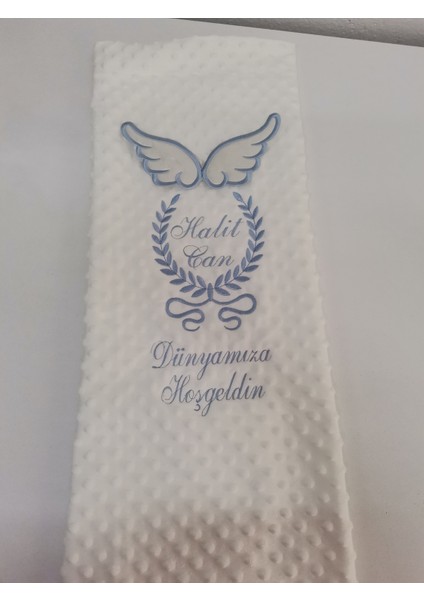 Isme Özel Nakışlı Bebek Battaniyesi Isimli Bebek Battaniyesi